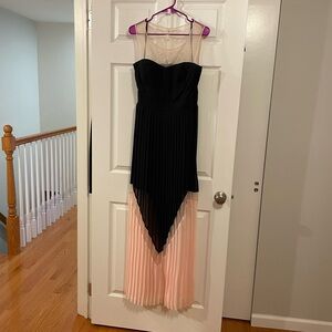 Maxi Dress with Mesh Yoke, hand made design with Swarovski crystals